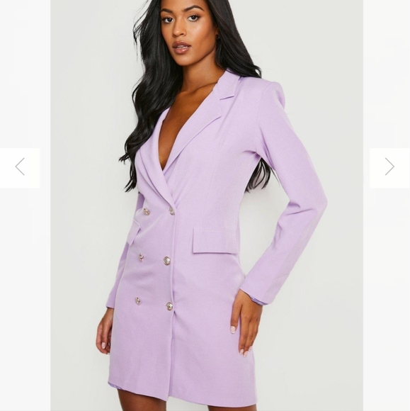Sexy NWT Boohoo belted pink blazer mini dress, US sz 18 - Picture 7 of 9